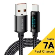100W 7A Braided USB C Type C to USB A Charger Cable Charging Data Cord For Phone
