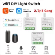 WiFi Smart Switch Tuya Smart 2/3/4 Gang Switch 2Way Control Breaker Module Voice