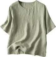 [Generic] Workout Top 2X Women Summer Tops Short Sleeve Loose Crewneck Tunic Tees Casual Blouse Compression Shirt Long Sleeve