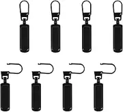 8pcs Zipper Pull Replacement, Detachable Metal Part for Most Items - Purse, Jacket, Boots, Jeans, Coat, Suitcase, Luggage, Dresses (Black)