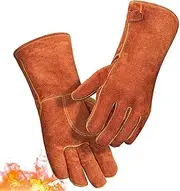 BBQ Mittens | Heat Resistant Mittens with Long Cuffs Machine Washable Mitts,Hands Arms Safety Gears for Baking, Camping, Cooking, Grilling, Welding Puchen