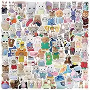 100Pcs Calico Critters Vinyl Stickers,Cute Graffiti Stickers,Vinyl Waterproof Sticker for Kids Teens Girls,for Phone Laptop Bottles Skateboard Computer Phone Luggage Guitar Gifts Sticker