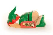 Naughty Elf Half-moon Gnome - Garden or Shelf ornament