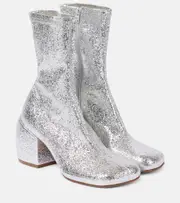 [Dries Van Noten] Dries Van Noten 65 embellished ankle boots AU 7.5 silver