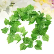 12 Pcs/Pack Simulated Grape Leaves Decorative Vine Fake Plant Artificial Office