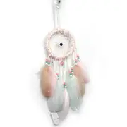Dream Catcher with Feather Caught Dreams Wall Hanging Ornament Home Decor White