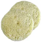 3" Polishing Pad Buffing Pad 2Pack 100% Natural Wool Hook Loop Grip Buffing Pad