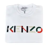 在飛比找Yahoo奇摩購物中心優惠-KENZO彩色刺繡LOGO字母設計純棉長袖大學T恤(女裝/白