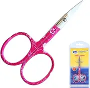 Nail Scissors Professional Cuticle Scissors Extra Strong Curved Manicure Scissors Clippers Eyebrow Grooming Cuticle Beard Trimming Hair Cutting (3.75" Pink)