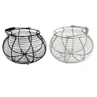 Wire Egg Basket Chicken Egg Holder Farmhouse Kitchen Storage Bin Organizer Egg