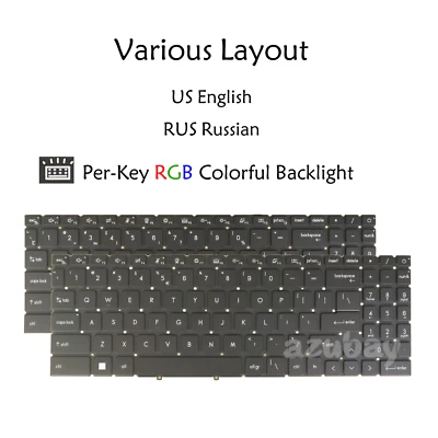 US Russian Keyboard For MSI CreatorPro Z17 A12U / A12UKST / A12UMST RGB Backlit