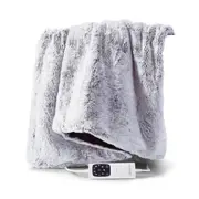 Sunbeam Feel Perfect Faux Fur Heated Throw - Grey