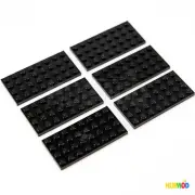 Lot of 6 Genuine LEGO Black 4x8 Stud Dots 3035 Flat Base Plates Building Part
