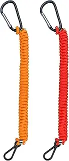 8M0092850 Boat Kill Switch Lanyard Compatible with Mercruiser Marine Emergency Tether - Replacement for 823037A09 Red + Orange Cord 54 Inch/137cm Long Aluminum Alloy Clip
