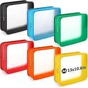 Shinylin 6 Pcs Letter Size PVC Document Bag with Zipper 3 Inch Expansion Moisture Proof Document Pouch Zip File Folder for Paper Portfolio Storage School Office Home, 6 Colors
