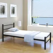 vidaXL Bed Frame without Mattress Black Metal King Single Size