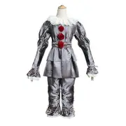 Tan Shan Men's Pennywise Clown Costume Set For Adult Halloween Party Cosplay Zxin Grey Kids M