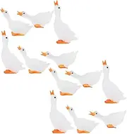 LUOZZY 12 pcs Mini Goose Figurine Resin Tiny Goose Statue Glow in The Dark Goose Figurine Fairy Garden Decoration Micro Landscape DIY Ornament