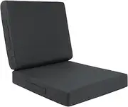 HEBE Outdoor Deep Seat Cushions Set of 2, 19"x19", Waterproof Patio Chair Cushions, Fade Resistant Removable Seat Bottom & Back Cushion with Ties, Handles for Sofa Couch