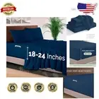 King Size Extra Deep Pocket Microfiber Bed Sheet Set - 24 Inch Depth, Navy Blue