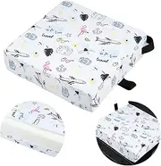 Toddler Booster Seat for Dining Table - Breathable With Adjustable Safety Belt and Fastening Strap, Non-Slip Cushion for Home (White)