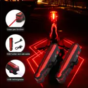 LED Mountain Front & Rear Light Set MTB Bike Bicycle USB Rechargeable Waterproof