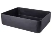 Eden Bath EB_S047LS-H Thin Lip Rectangular Vessel Sink in Black Lava Stone