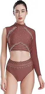 [TiaoBug] Women's Figure Skating Dance Outfit Backless Crop Top Shorts Sets Activewear Gymnastics Dancewear 2 Piece