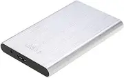 USB3.0 Al num Alloy Hard Drive Case 2.5'' HDD SSD Enclosure Portable High- Transmission Mobile Hard Disk Case Silver Silver