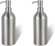 2X Soap Dispenser Stainless Steel Bottle Countertop Pump Hand Lotion Liquid Dispenser for Kitchen & Bathroom