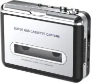 DigitNowCassette Tape To CD Converter Via USB,Portable Cassette Player Silver