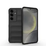 For Samsung Galaxy S25 Case, Wavy Shielding Cover, Black