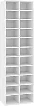 vidaXL Shoe Cabinet Chipboard 22 Shelves Storage Rack Footwear Cupboard Freestanding Hallway Entryway Tall Organiser Space Saving White