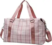 Waterproof Travel Duffle Tote, Gym Bag Women, Fitness Sports Bag, 19.29x7.48x11.02 inches with Wet & Dry Separation, 25L Large Capacity, Yoga and Workout Material Oxford Cloth, pink, Se référer au