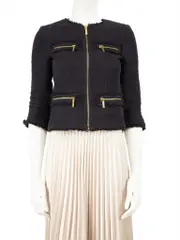 Michael Michael Kors Navy Tweed Zipped Jacket