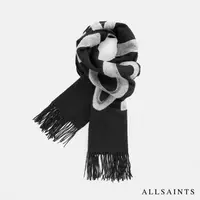 在飛比找momo購物網優惠-【ALLSAINTS】RAE LOGO 羊毛圍巾Black 