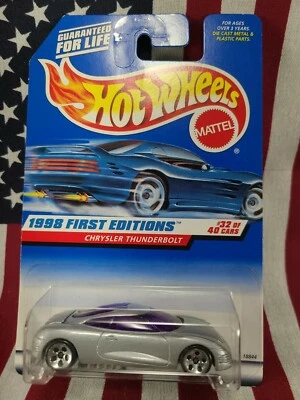 1998 Hot Wheels First Edition #32/40 Chrysler Thunderbolt Card #671