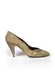 Green Metallic Leather Pumps