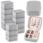 12 Pcs Mini Travel Jewelry Case Bridesmaid Proposal Gift Boxes Small Gray