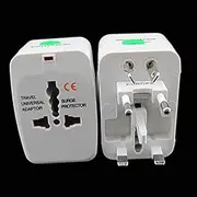 Universal Travel Adapter, White, 10A, 110-250V, Power Converter