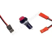 Plug and Switch Combo Package #1 JR- JST- Red Push Button Switch- RC LED Lights
