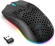 Wireless Gaming Mouse, 2.4Ghz Rechargeable Mouse with 6 Programmable Buttons, 5 DPI Levels, Computer Mouse for Window Mac Laptop (Black)