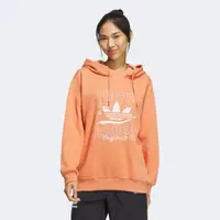 在飛比找momo購物網優惠-【adidas 愛迪達】上衣 女款 長袖上衣 帽T 運動 三