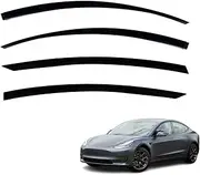 OAD4X4 Weathershields Compatible with Tesla Model 3 2019-Onwards, Injection Weather Shields Window Visors Wind Deflectors Sun Rain Guard 4PCS Set