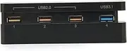 4 Port USB Hub for PS4 Slim Only, USB 3.0/2.0 High Speed Extension Charger Controller Splitter Expander for PS4 Slim Edition Gaming Console