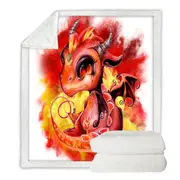 Cool Kids Fire Flames Lil Dragon Throw Blanket