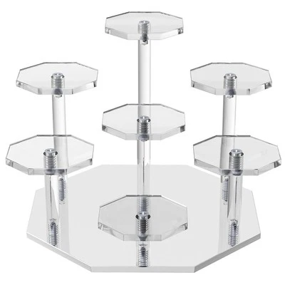 1 PCS Acrylic Risers Display Stand 7Tier Perfume Organizer and Cupcake1249