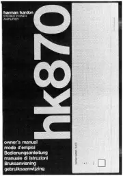Harman Kardon HK870 Receiver Owners Manual