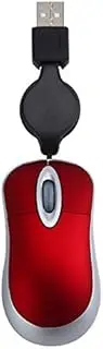 Mini USB Wired Mouse Retractable Cable Tiny Small Mouse 1600 DPI Optical Compact Travel Mice for 98 2000 XP Vista Ve
