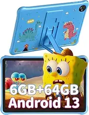 Blackview Tab30 Kids Tablet 10 Inch, 6GB RAM + 64GB ROM, Android 13 Allwinner A133P, 5100mAh, 5MP+2MP, 1280x800 IPS WiFi6, Learning Tablet/Child Lock/Widevine L1/Eye Care Mode, TPU Protective Case,
